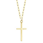 0.06CT 14K Y/G DIAMOND CROSS SPARKLE CHAIN NECKLACE