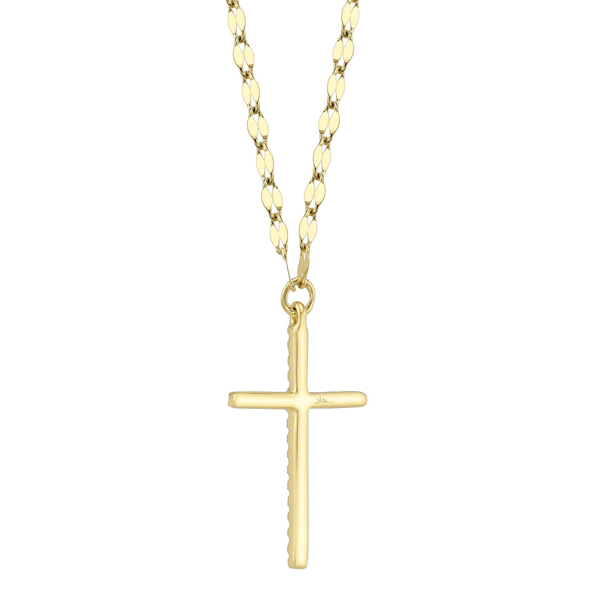 0.06CT 14K Y/G DIAMOND CROSS SPARKLE CHAIN NECKLACE