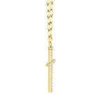 0.06CT 14K Y/G DIAMOND CROSS SPARKLE CHAIN NECKLACE