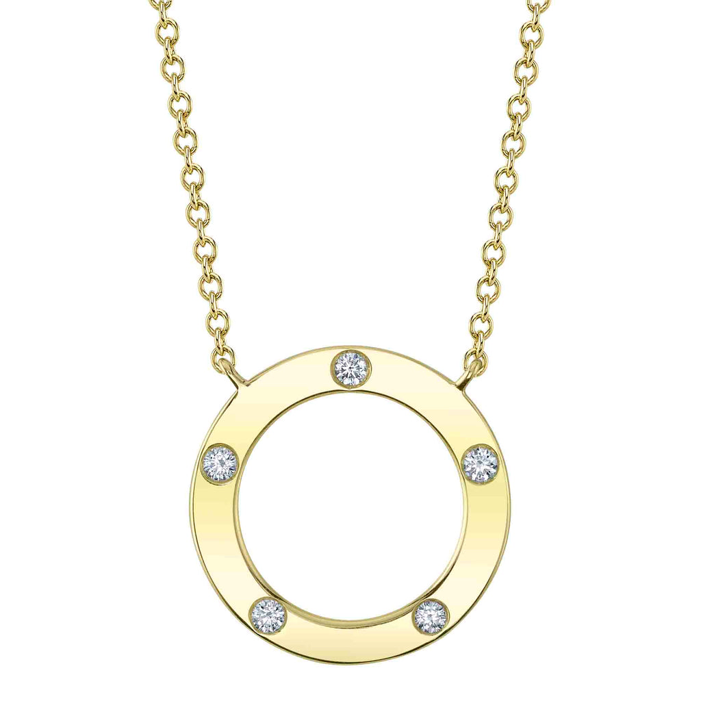 0.07CT 14K Y/G DIAMOND CIRCLE NECKLACE