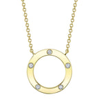 0.07CT 14K Y/G DIAMOND CIRCLE NECKLACE
