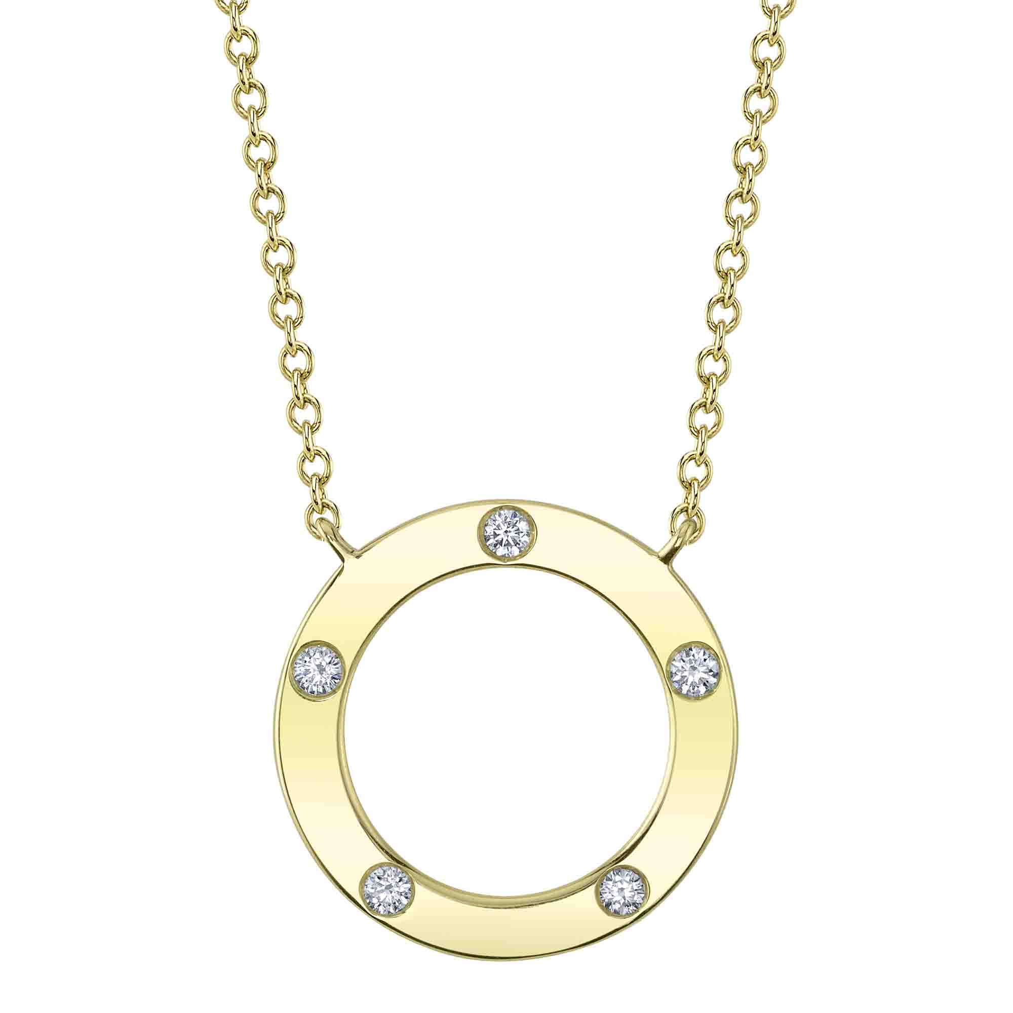 0.07CT 14K Y/G DIAMOND CIRCLE NECKLACE