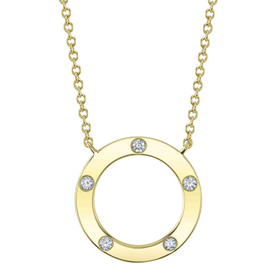 0.07CT 14K Y/G DIAMOND CIRCLE NECKLACE