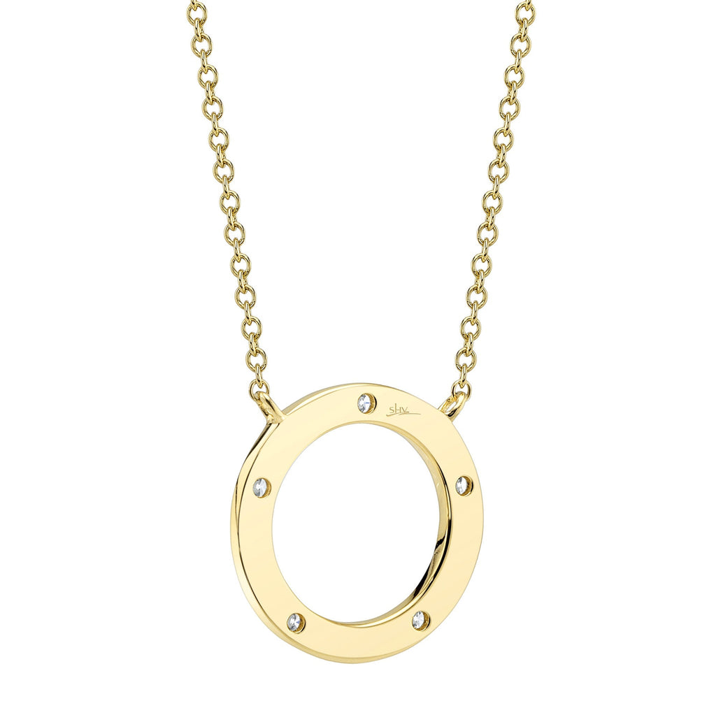 0.07CT 14K Y/G DIAMOND CIRCLE NECKLACE
