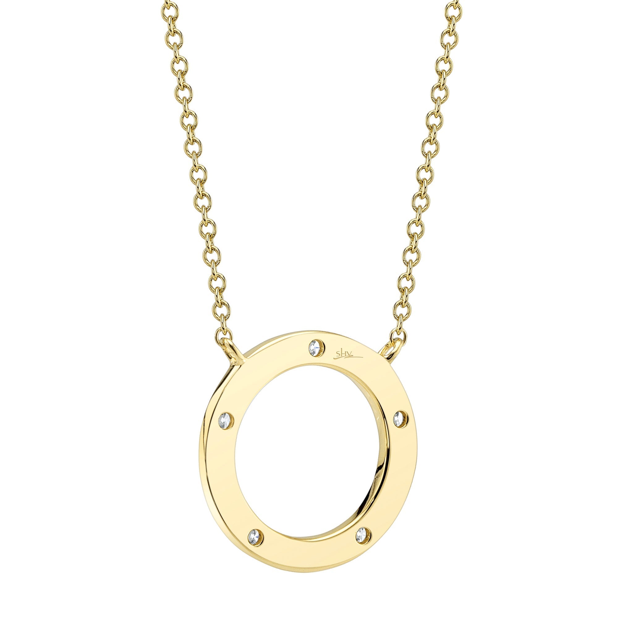 0.07CT 14K Y/G DIAMOND CIRCLE NECKLACE