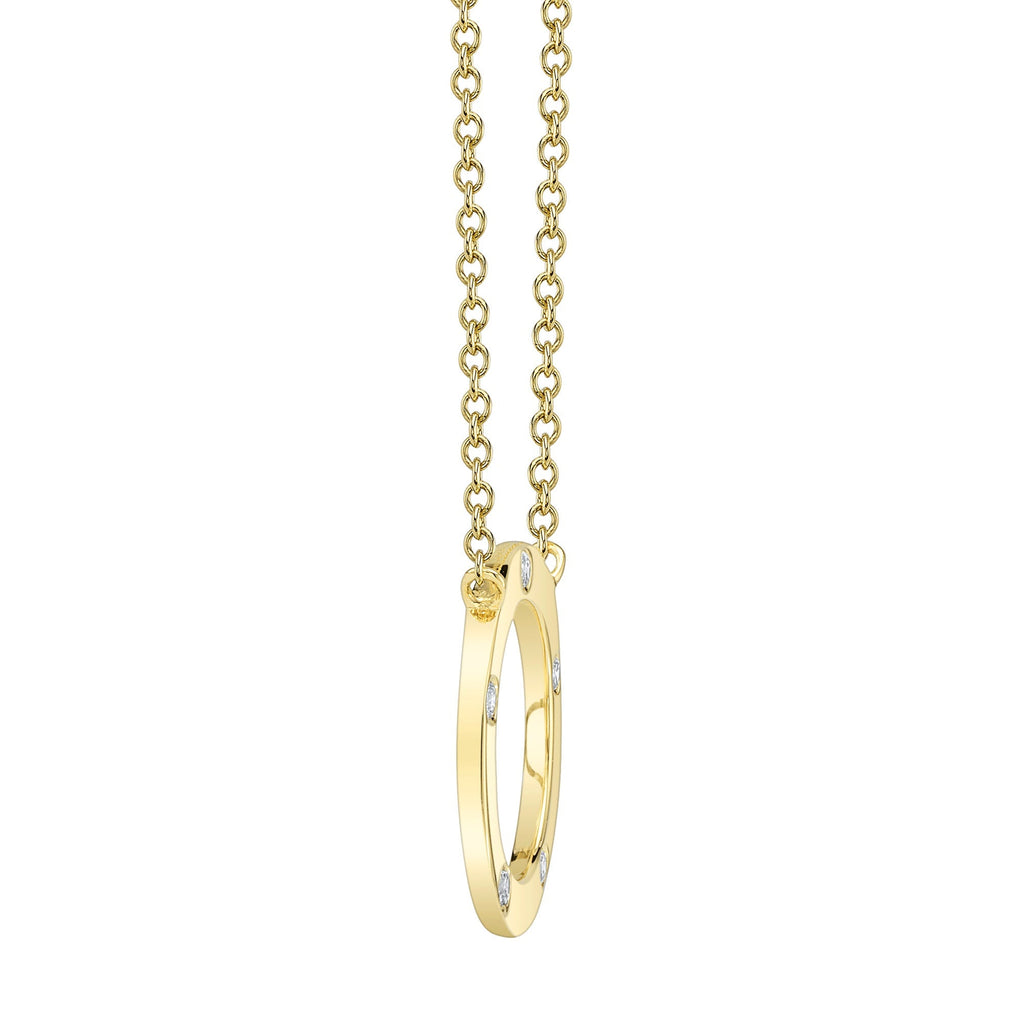 0.07CT 14K Y/G DIAMOND CIRCLE NECKLACE