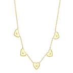 0.09CT 14K Y/G DIAMOND BEZEL RIBBED HEART NECKLACE