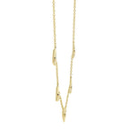 0.09CT 14K Y/G DIAMOND BEZEL RIBBED HEART NECKLACE