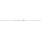 0.03CT 14K W/G DIAMOND BEZEL CROSS BRACELET