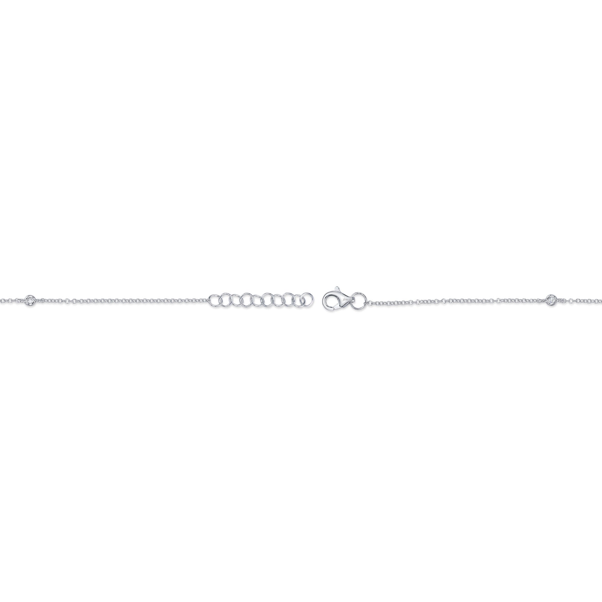 0.03CT 14K W/G DIAMOND BEZEL CROSS BRACELET