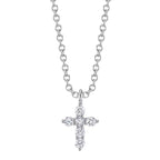 0.10CT 14K W/G DIAMOND CROSS NECKLACE
