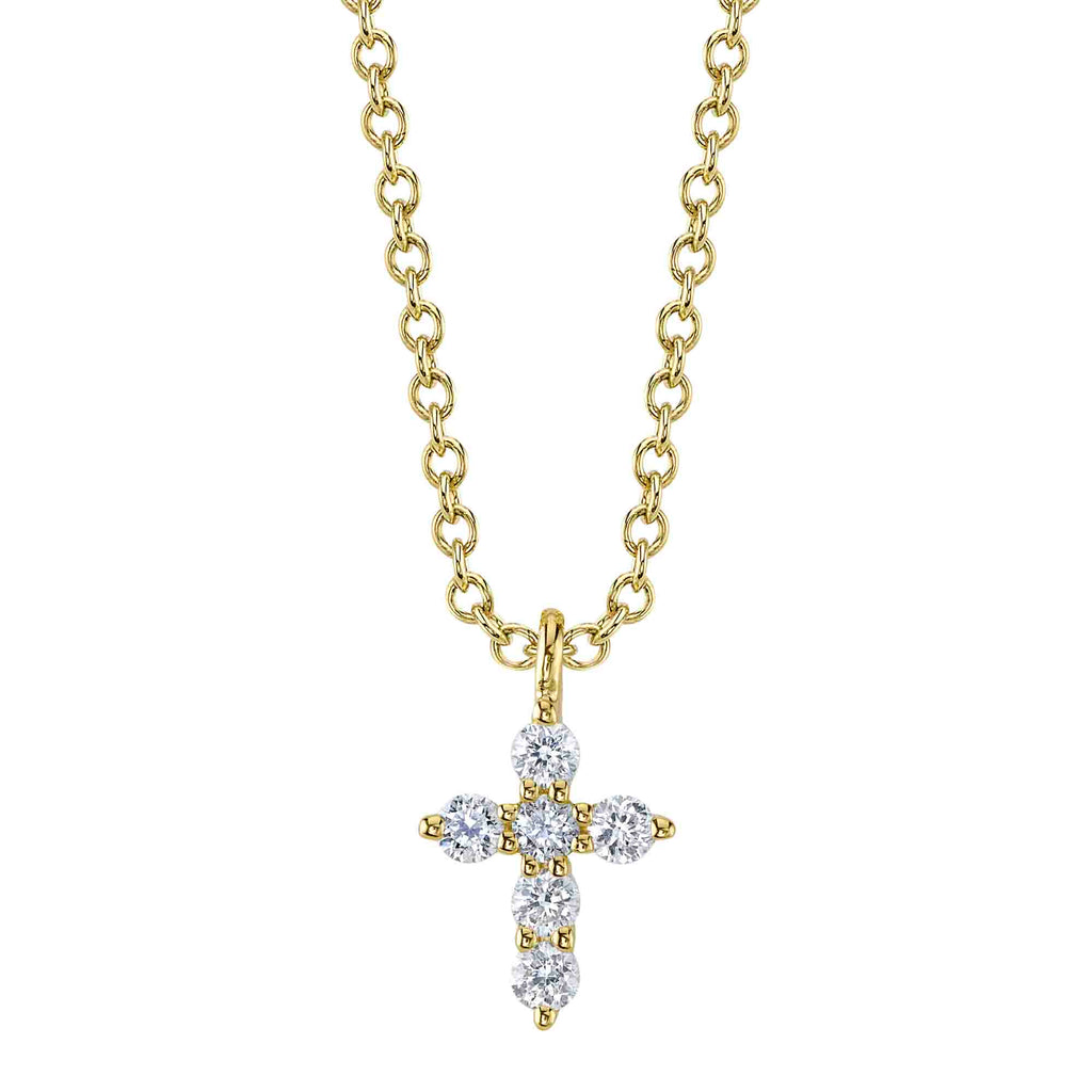 0.10CT 14K Y/G DIAMOND CROSS NECKLACE