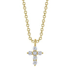 0.10CT 14K Y/G DIAMOND CROSS NECKLACE