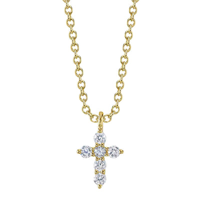 0.10CT 14K Y/G DIAMOND CROSS NECKLACE