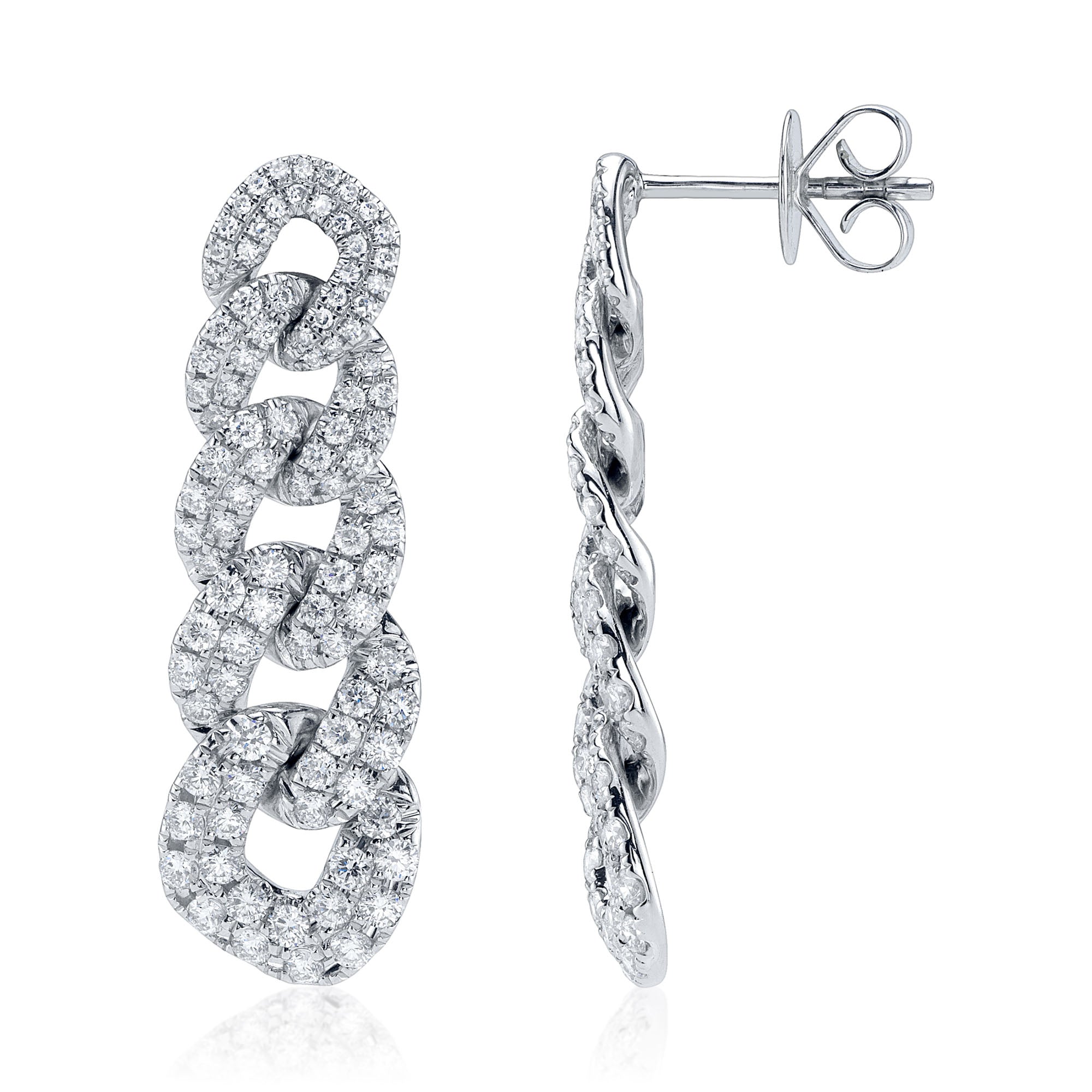 1.62CT 14K W/G DIAMOND LINK EARRING