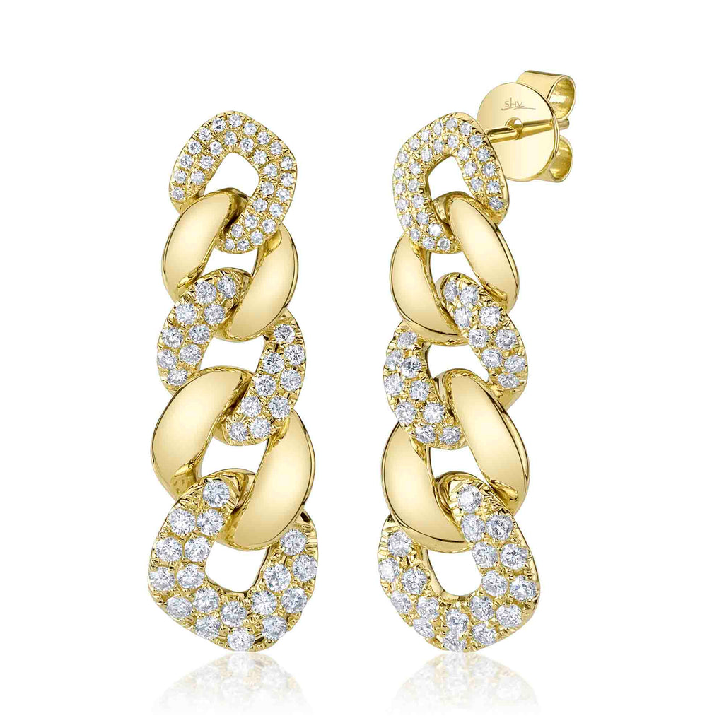 1.03CT 14K Y/G DIAMOND LINK EARRING