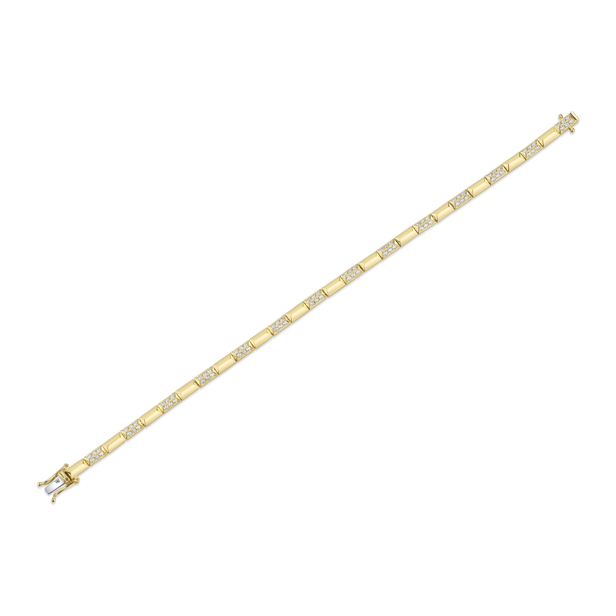 0.90CT 14K Y/G DIAMOND GEO CUT BRACELET