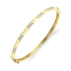 0.56CT 14K Y/G DIAMOND GEO CUT BANGLE