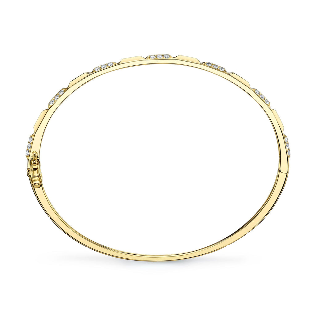 0.56CT 14K Y/G DIAMOND GEO CUT BANGLE