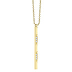 0.17CT 14K Y/G DIAMOND GEO CUT NECKLACE