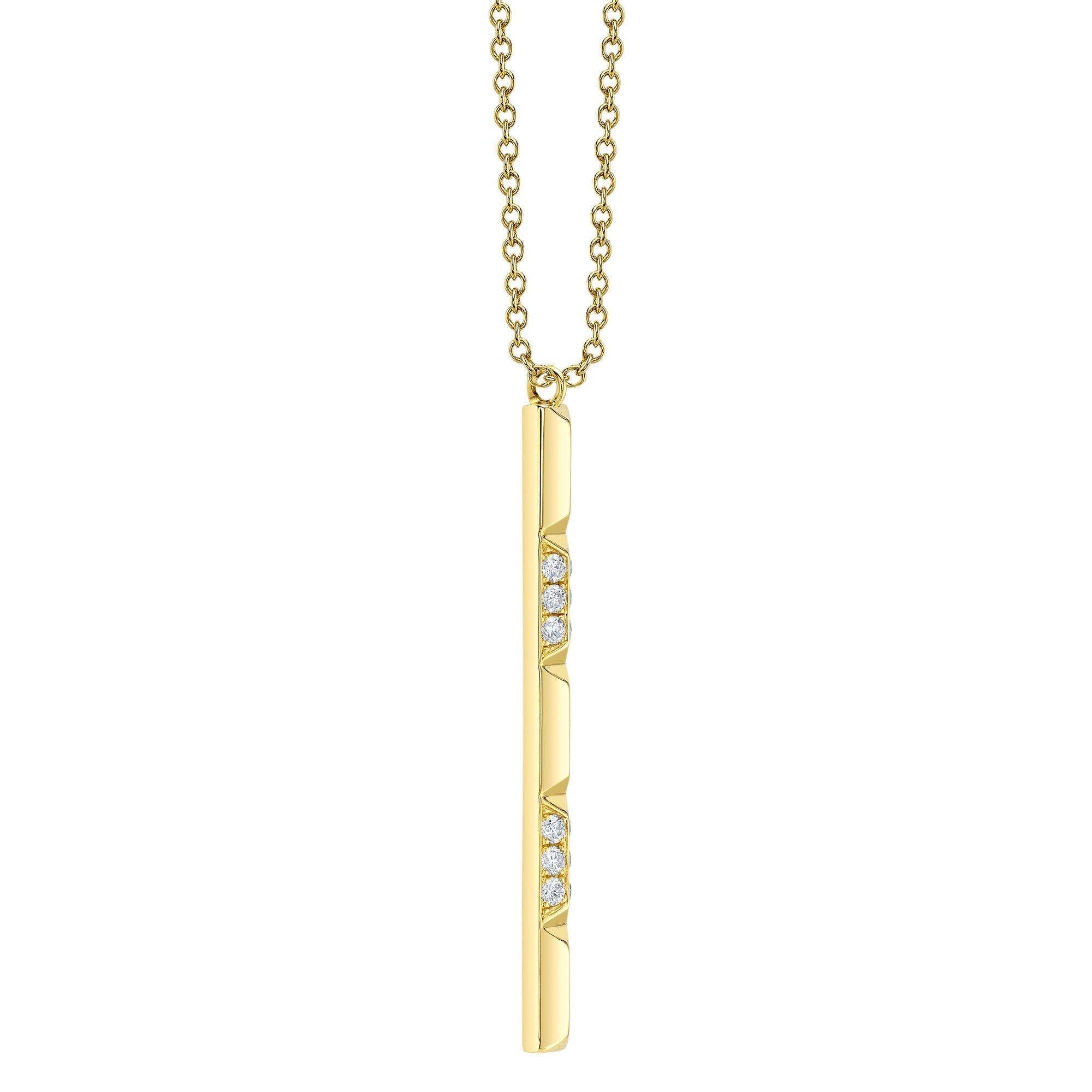 0.17CT 14K Y/G DIAMOND GEO CUT NECKLACE