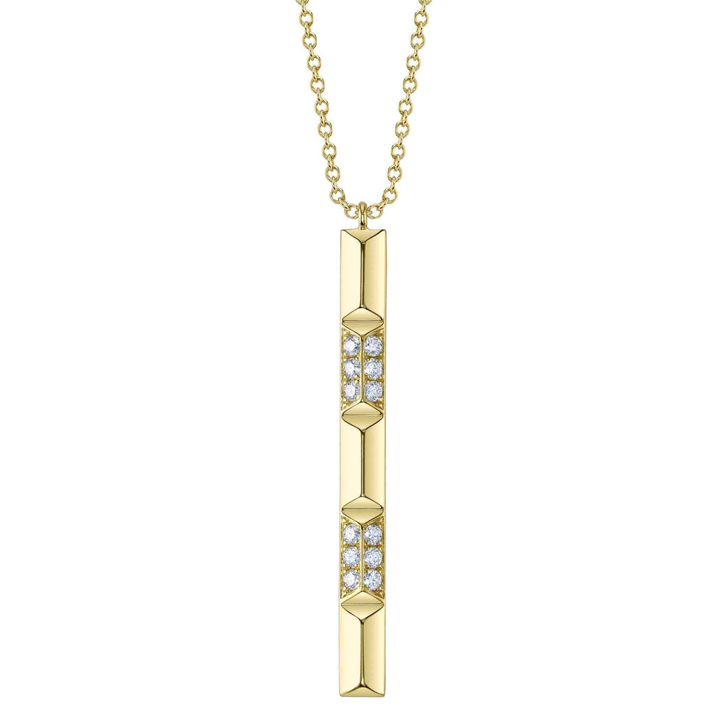 0.17CT 14K Y/G DIAMOND GEO CUT NECKLACE