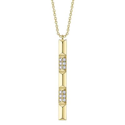 0.17CT 14K Y/G DIAMOND GEO CUT NECKLACE