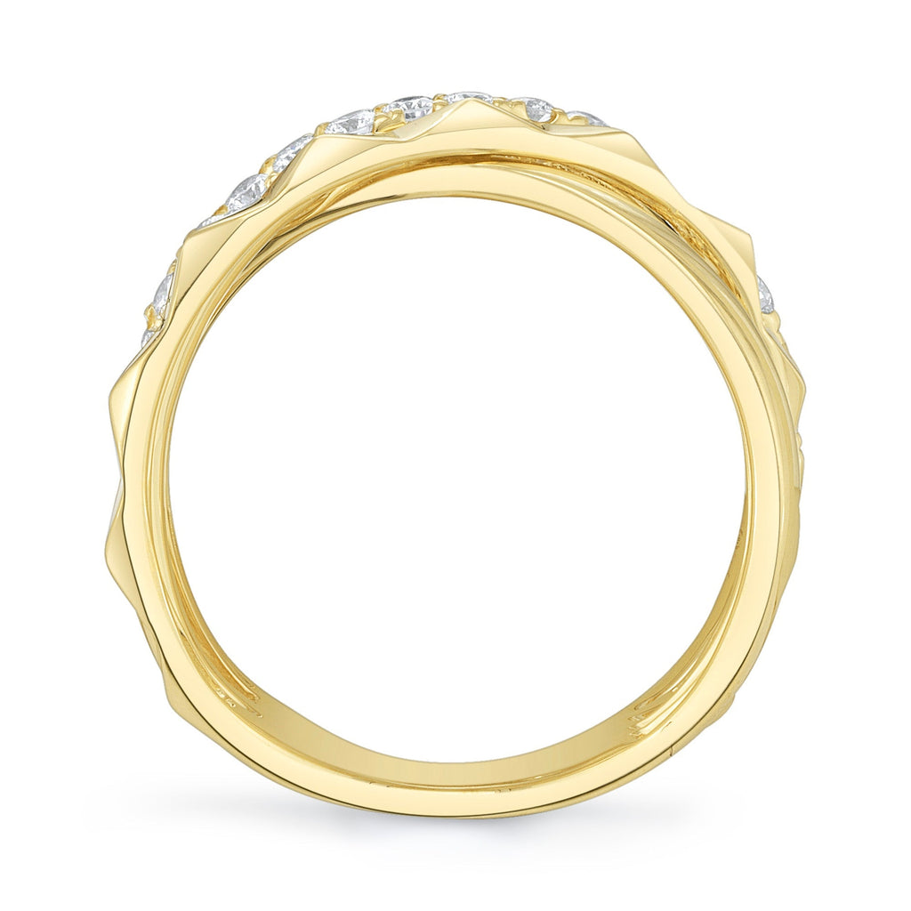 0.48CT 14K Y/G DIAMOND BRIDGE GEO CUT RING