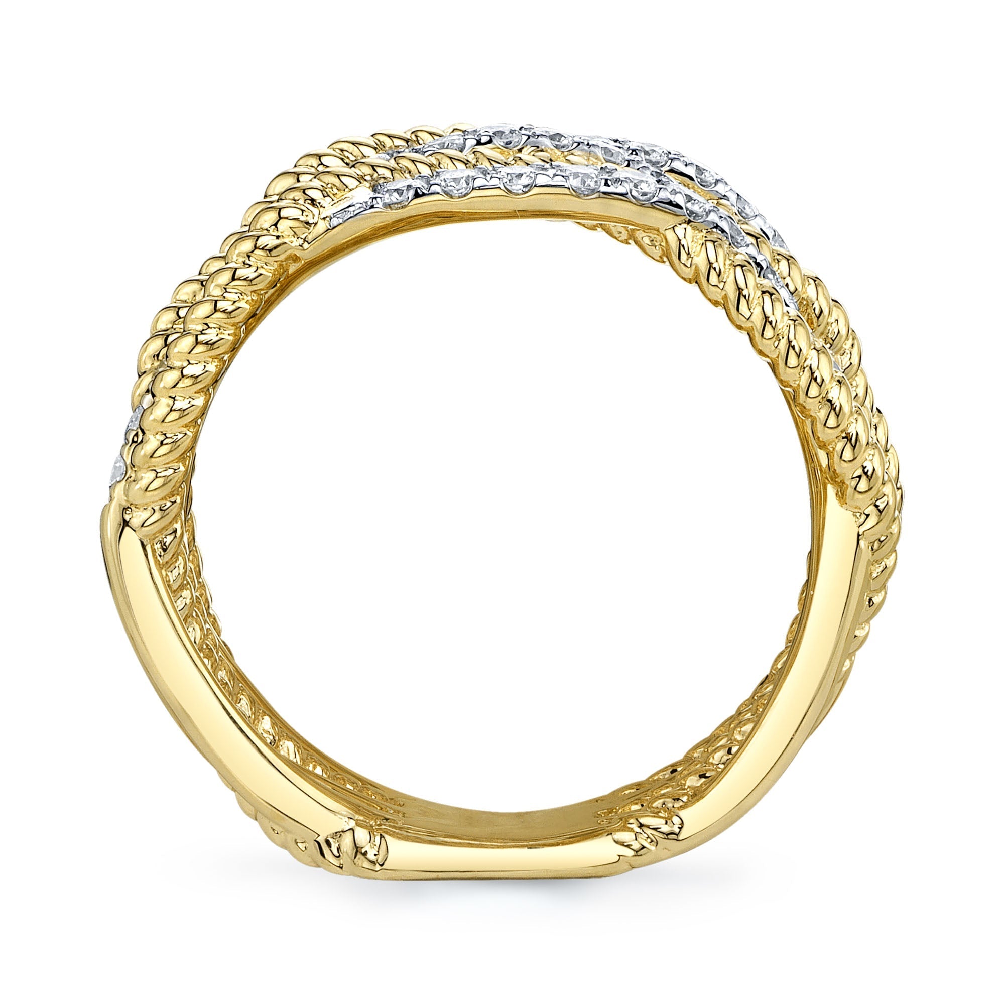 0.62CT 14K Y/G DIAMOND TWISTED RING