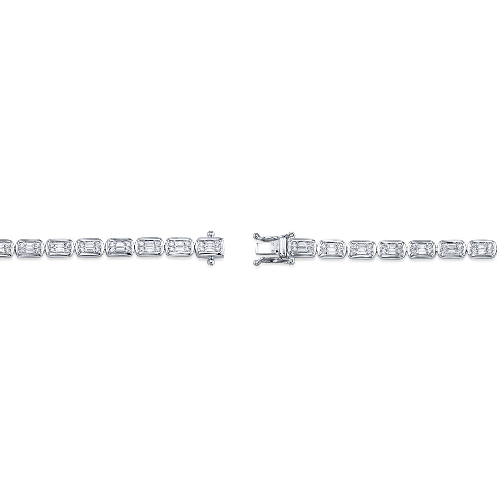 1.53CT 14K W/G DIAMOND BAGUETTE TENNIS BRACELET