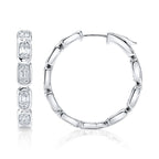 0.90CT 14K W/G DIAMOND BAGUETTE HOOP EARRING