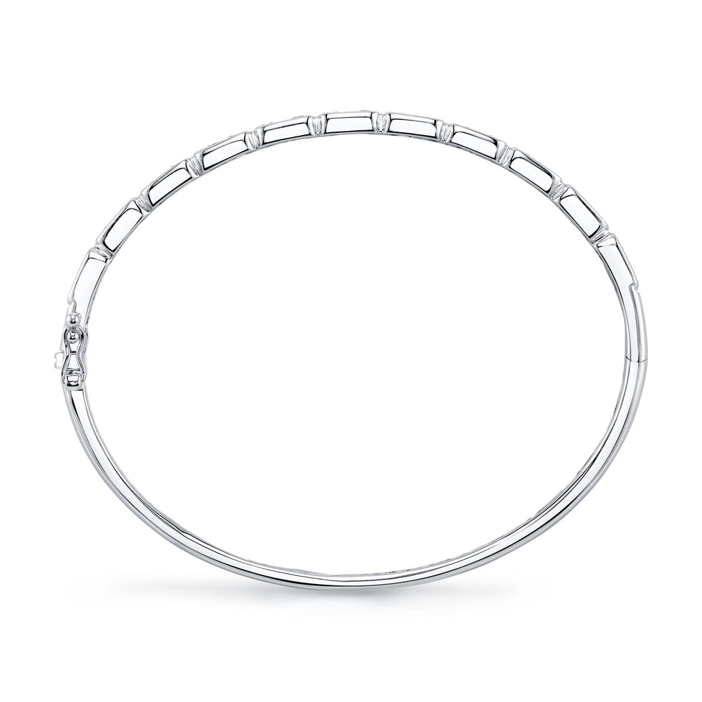 0.65CT 14K W/G DIAMOND BAGUETTE BANGLE