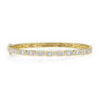 0.65CT 14K Y/G DIAMOND BAGUETTE BANGLE