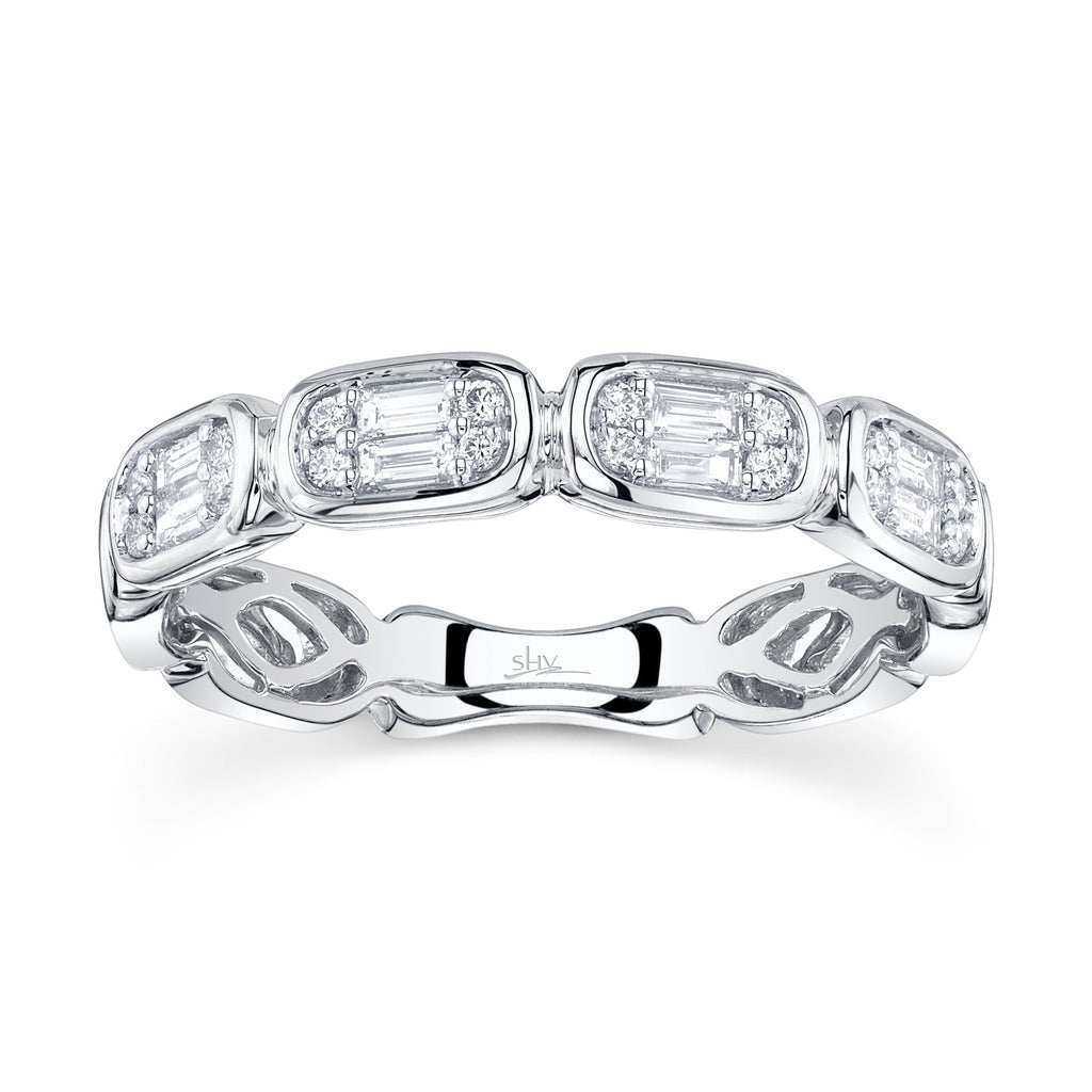 0.29CT 14K W/G DIAMOND BAGUETTE BAND