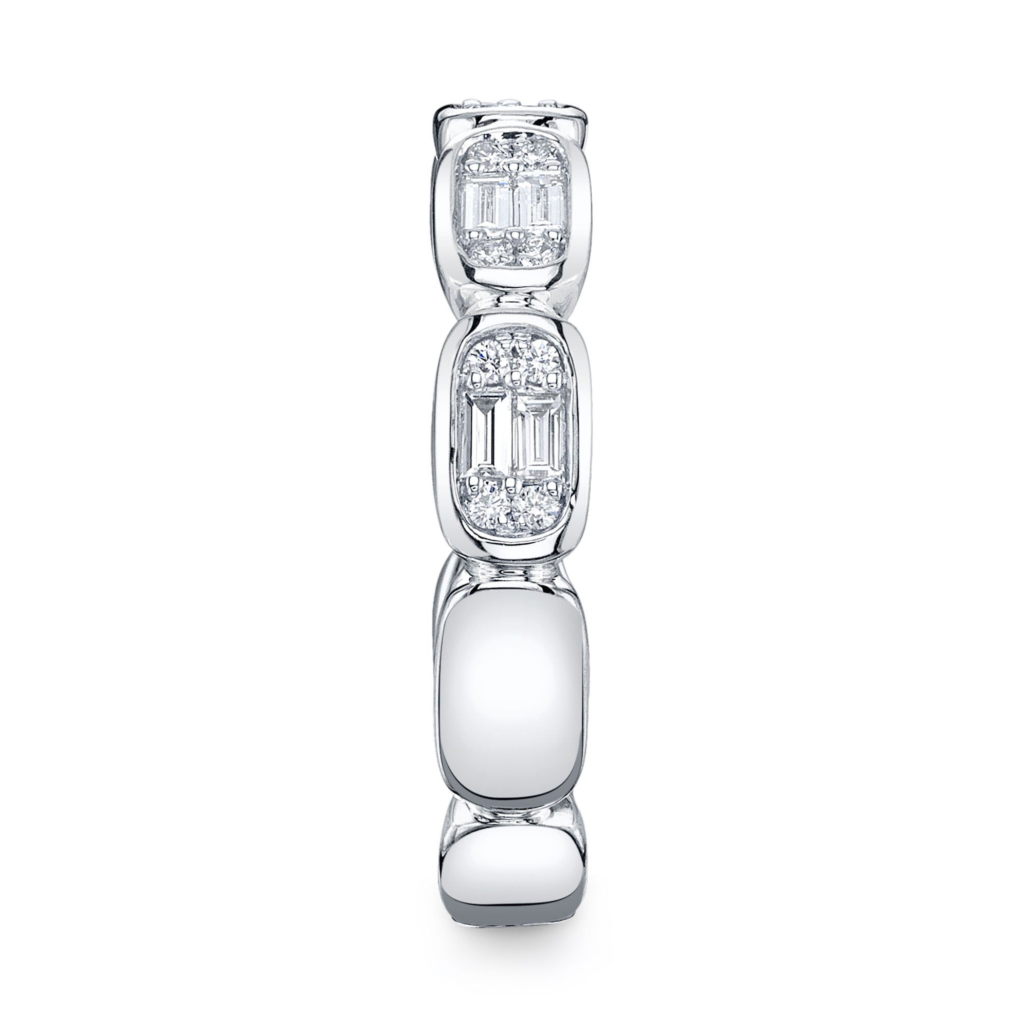 0.29CT 14K W/G DIAMOND BAGUETTE BAND