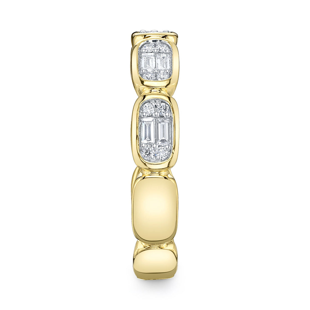 0.29CT 14K Y/G DIAMOND BAGUETTE BAND