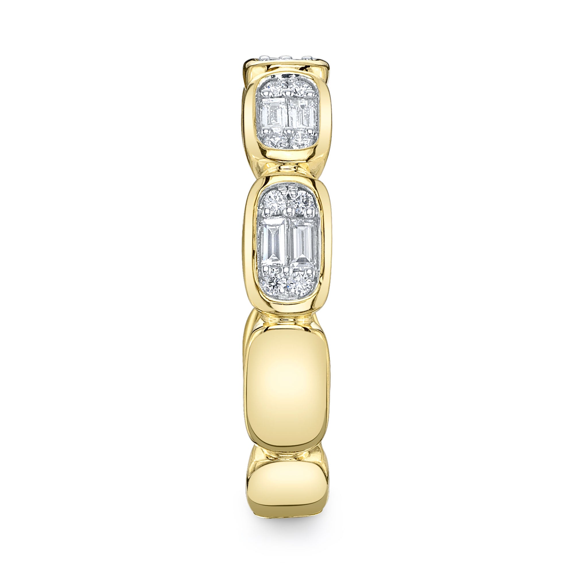 0.29CT 14K Y/G DIAMOND BAGUETTE BAND