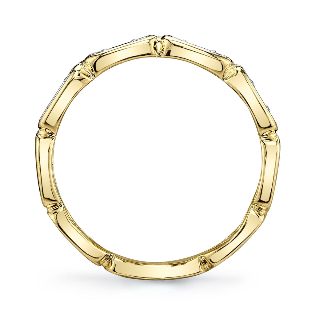 0.29CT 14K Y/G DIAMOND BAGUETTE BAND
