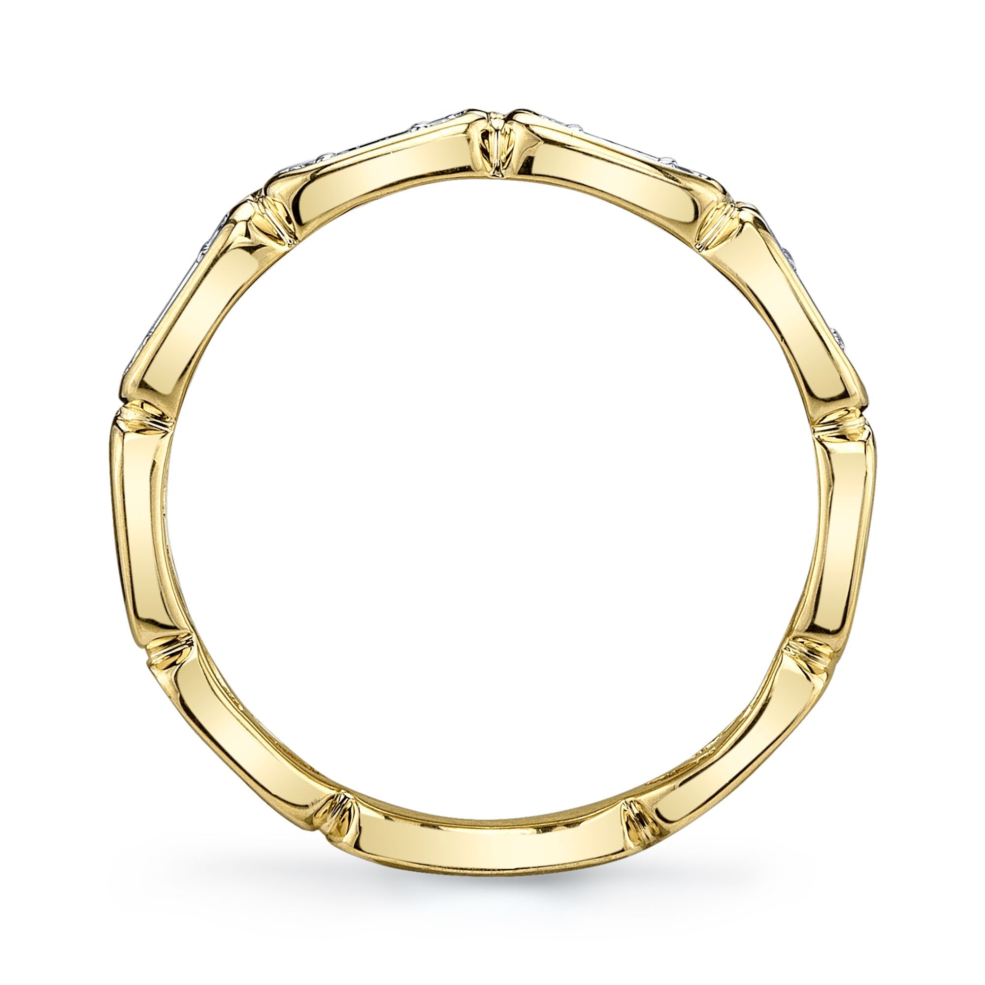 0.29CT 14K Y/G DIAMOND BAGUETTE BAND