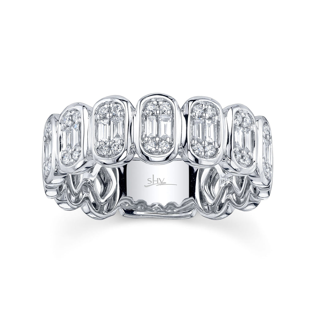 0.50CT 14K W/G DIAMOND BAGUETTE BAND