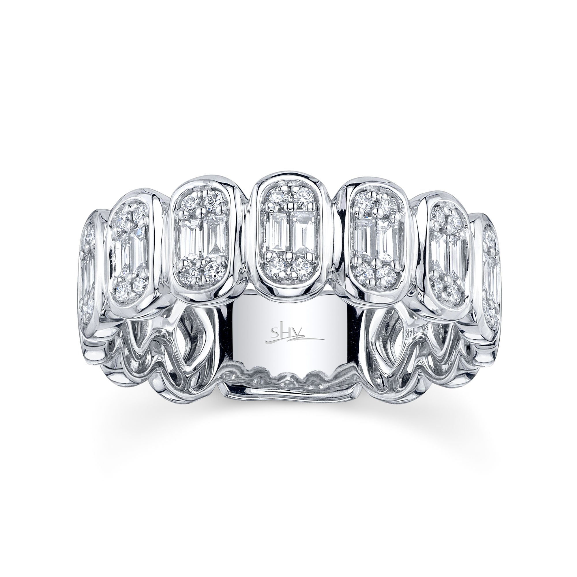 0.50CT 14K W/G DIAMOND BAGUETTE BAND