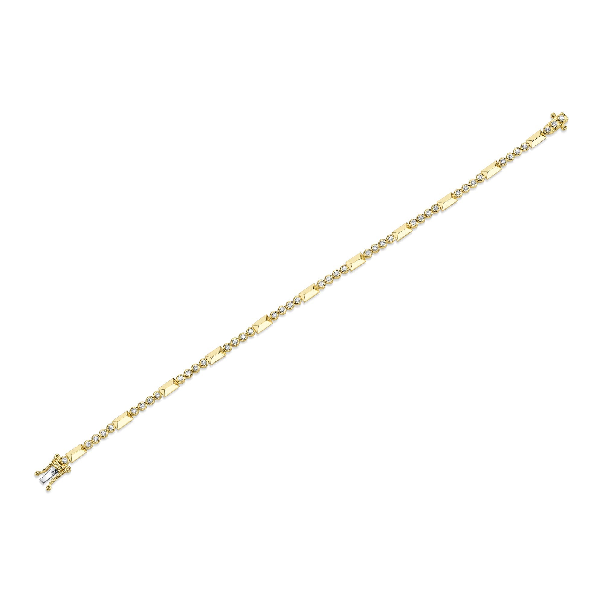 0.54CT 14K Y/G DIAMOND BEZEL GEO CUT BRACELET