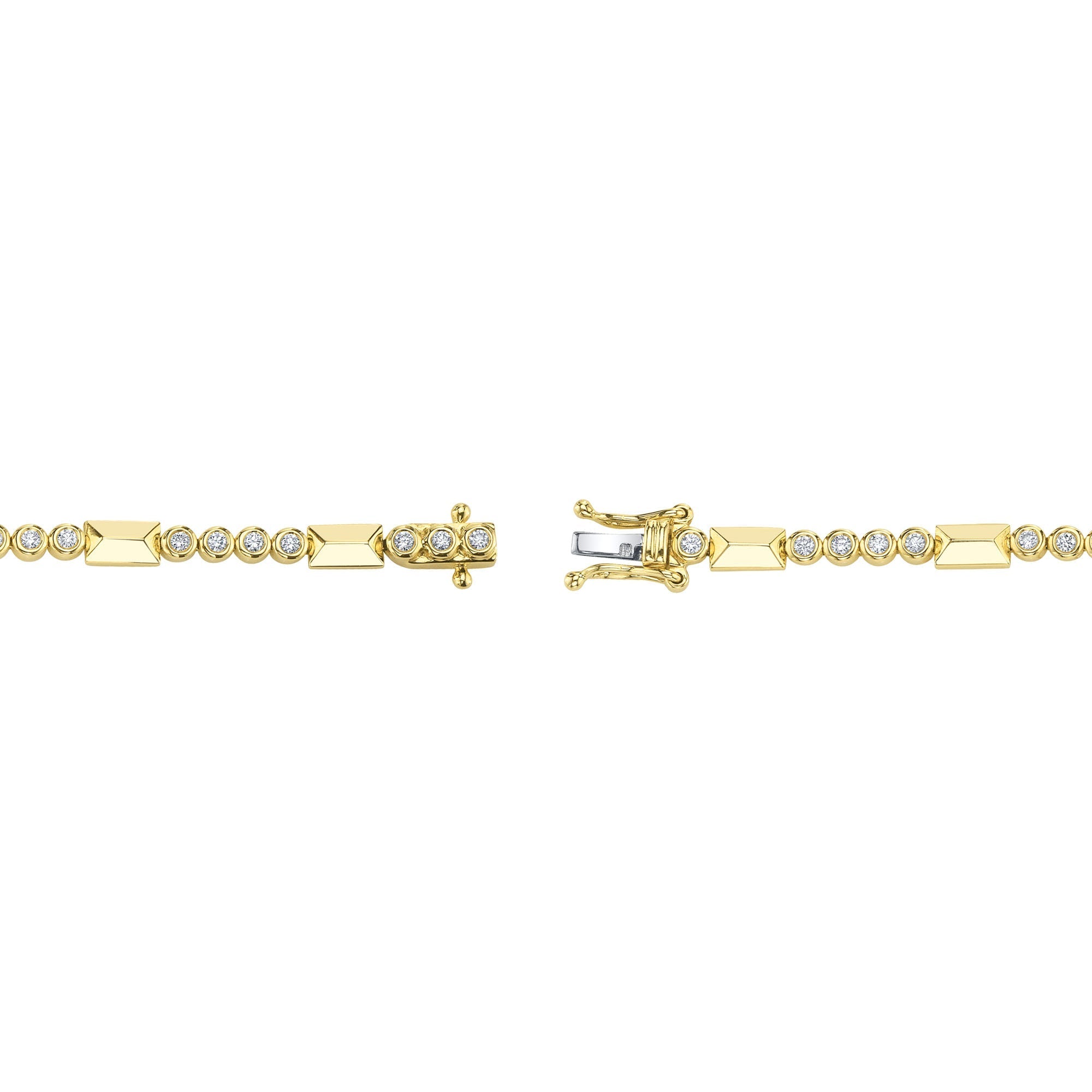 0.54CT 14K Y/G DIAMOND BEZEL GEO CUT BRACELET