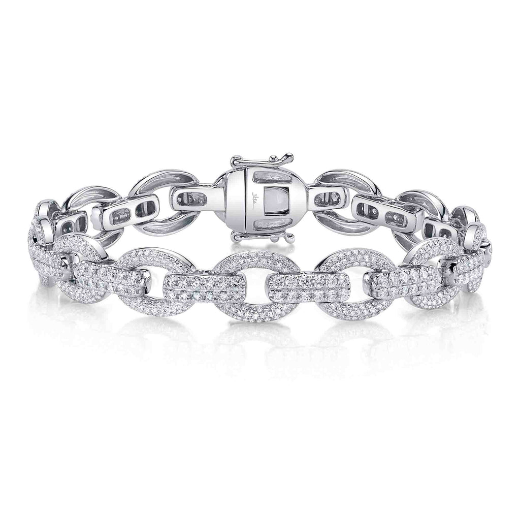 3.82CT 14K W/G DIAMOND LINK BRACELET