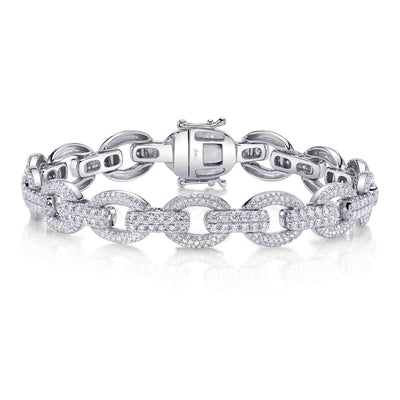 3.82CT 14K W/G DIAMOND LINK BRACELET