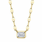 0.20CT 14K Y/G DIAMOND EMERALD SPARKLE CHAIN NECKLACE