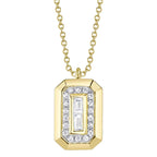 0.09CT 14K Y/G DIAMOND BAGUETTE NECKLACE