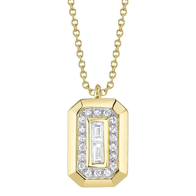 0.09CT 14K Y/G DIAMOND BAGUETTE NECKLACE