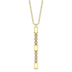 0.09CT 14K Y/G DIAMOND BEZEL GEO CUT LARIAT NECKLACE
