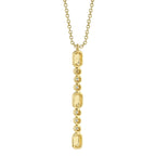 0.09CT 14K Y/G DIAMOND BEZEL GEO CUT LARIAT NECKLACE